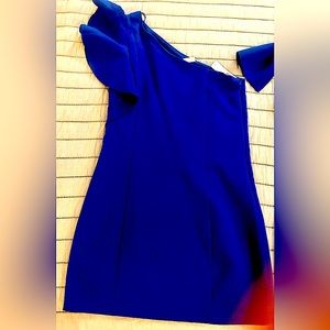 Boutique one shoulder royal blue dress NWT
